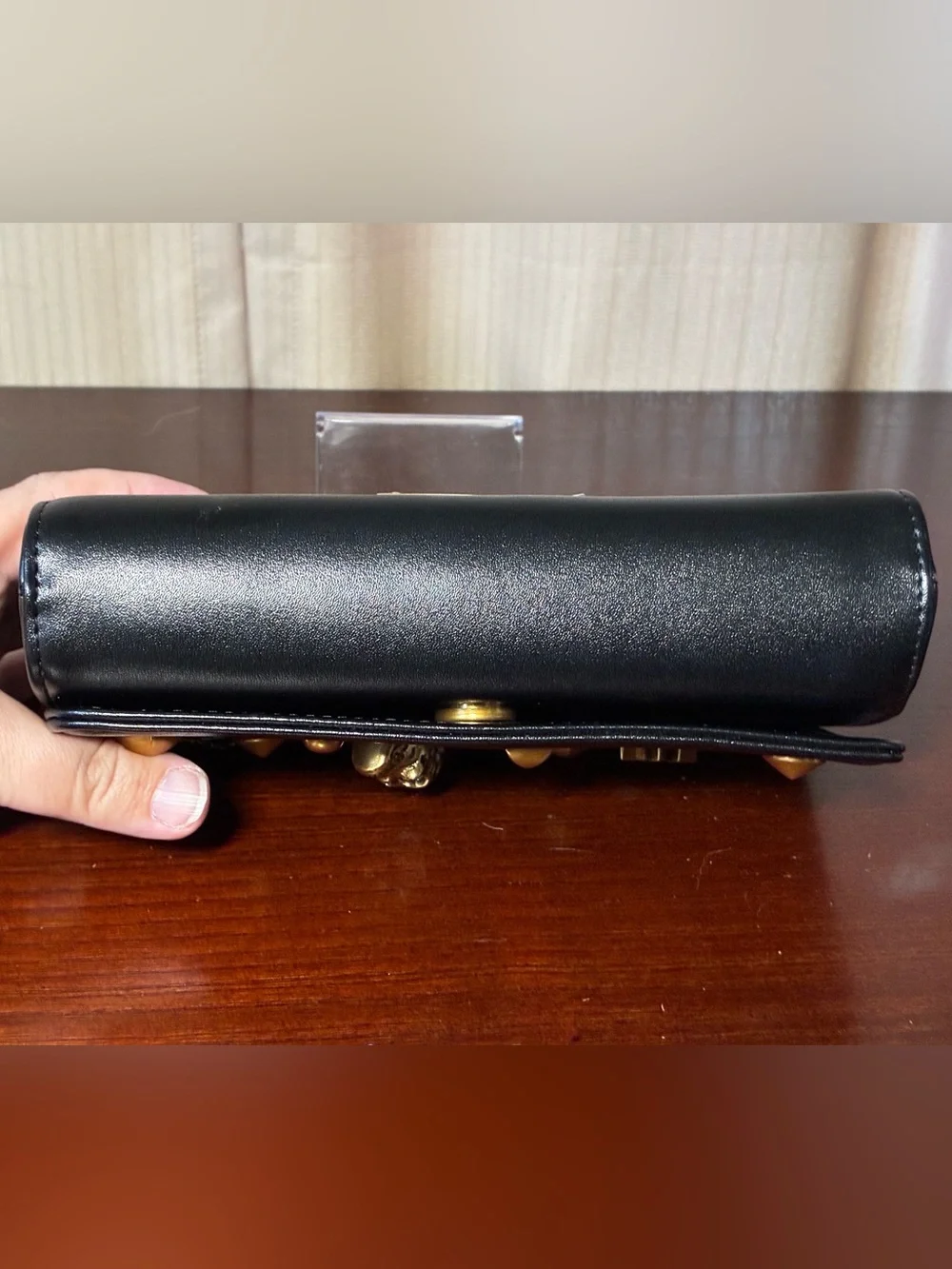 Betsey Johnson Black Wallet with Gold Hardware Accents NWT - Picture 3 of 6
